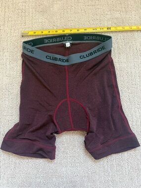 Club Ride Apparel Maroon Mountain Bike Shorts with Chamois